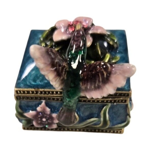 Cherished treasures, jeweled collection, hummingbird trinket box - Picture 6 of 12